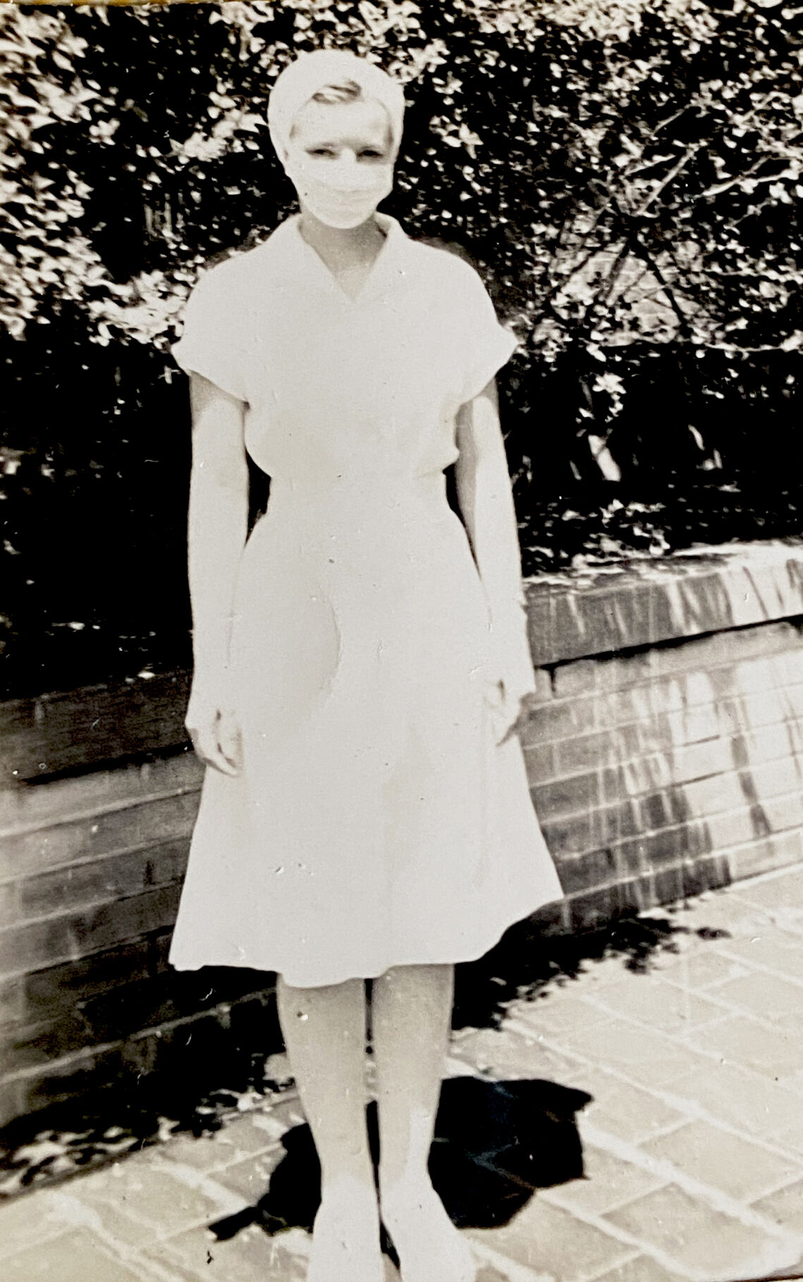 Cadet Nurse Barbara Lincoln masked
